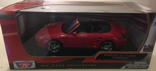 Porsche 911 Turbo Cabrio 2005 red 1/24 Motormax NEW+boxed  #2152 instant wheels