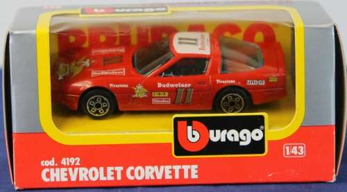 Chevrolet Corvette Budweiser #11 Nascar 1997 1/43 Bburago NEW+boxed  #4323 instant wheels