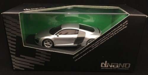 Audi R8 2008 silver+carbon 1/43 Kyosho.dNaNo NEW+boxed  #4327 instant wheels