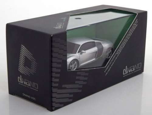Audi R8 2008 silver+carbon 1/43 Kyosho.dNaNo NEW+boxed  #4327 instant wheels