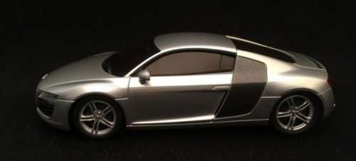 Audi R8 2008 silver+carbon 1/43 Kyosho.dNaNo NEW+boxed  #4327 instant wheels