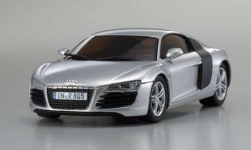 Audi R8 2008 silver+carbon 1/43 Kyosho.dNaNo NEW+boxed  #4327 instant wheels