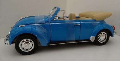 Volkswagen Beetle Cabriolet 1979 light-blue 1/24 Welly NEW  #2019 instant wheels