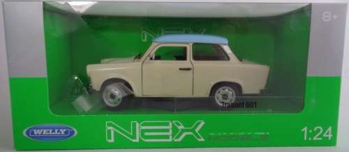 Trabant 601 1964 beige+light blue 1/24 Welly NEW+boxed  #2022 instant wheels