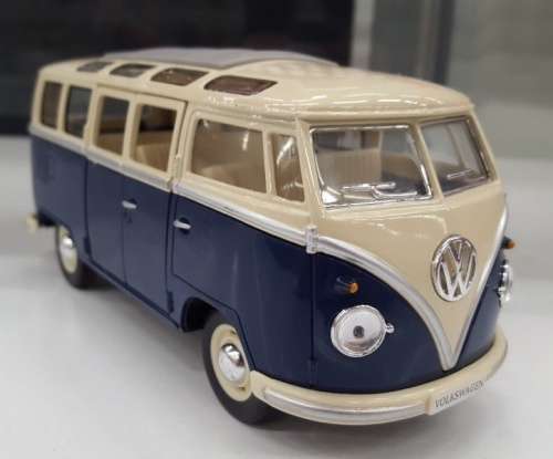 Volkswagen T1 Sambabus dkblue+white 1/24 Kinsmart NEW+boxed  #2026 instant wheels