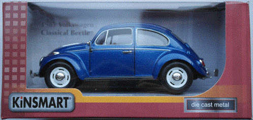 Volkswagen Beetle 1967 blue-met 1/24 Kingsmart NEW+boxed  #2031 instant wheels