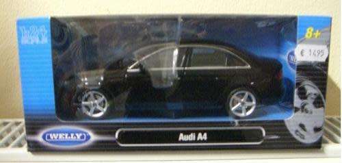 Audi A4 2014 black 1/24 Welly NEW+boxed  #2054 instant wheels