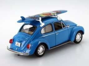 Volkswagen Beetle blue +surfboards 1/24 Welly NEW+boxed  #2059 instant wheels