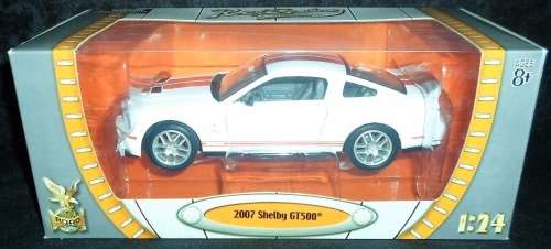 Shelby GT500 2007 white+red stripes 1/24 Road Signature NEW  #2085 instant wheels