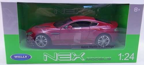 Aston Martin V12 Vantage 2010 red-met 1/24 Welly NEW  #2101 instant wheels