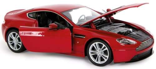 Aston Martin V12 Vantage 2010 red-met 1/24 Welly NEW  #2101 instant wheels