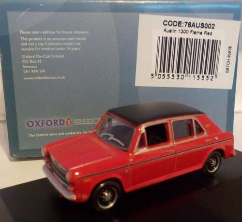 Austin 1300 1971 red 1/76 Oxford NEW+boxed  #7609 instant wheels