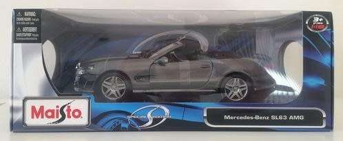 Mercedes-Benz SL63-AMG Cabrio gunmetal 2014 1/18 Maisto NEW #8018 instant wheels