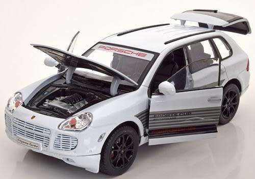 Porsche Cayenne Turbo 2002 Sports Cup Team white 1/18 Welly NEW #8044 instant wheels
