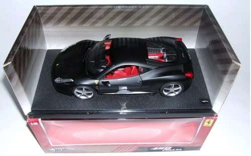Ferrari 458 Italia flatback 2010 matte-black 1/18 HotWheels NEW+boxed   #8388 instant wheels