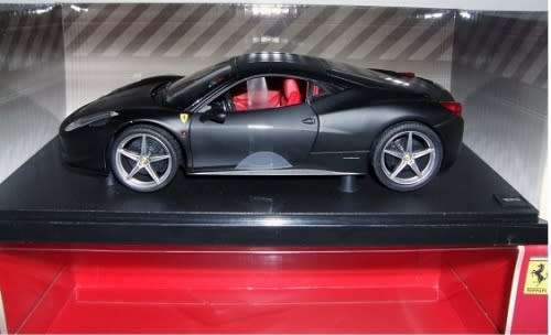 Ferrari 458 Italia flatback 2010 matte-black 1/18 HotWheels NEW+boxed   #8388 instant wheels
