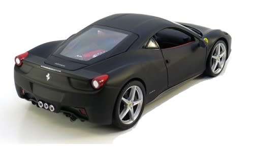 Ferrari 458 Italia flatback 2010 matte-black 1/18 HotWheels NEW+boxed   #8388 instant wheels