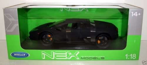 Lamborghini Murcielago 2010 MATTE BLACK 1/18 Welly NEW+boxed  #8614 instant wheels