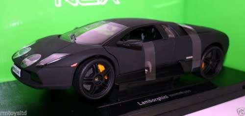 Lamborghini Murcielago 2010 MATTE BLACK 1/18 Welly NEW+boxed  #8614 instant wheels