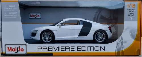 Audi R8 2007 ibiswhite 1/18 Maisto PREMIER Edition NEW+boxed  #8616 instant wheels