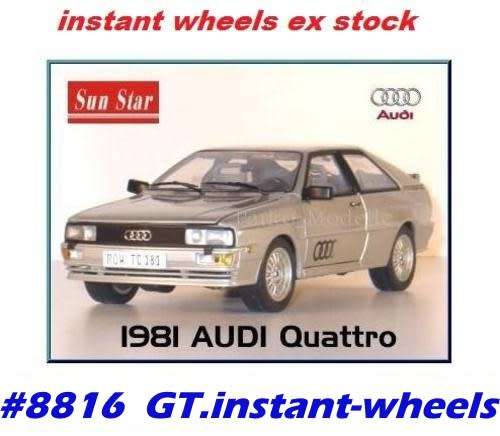 Audi Quattro 1981 silver 1/18 SunStar NEW+boxed FREE delivery  #8816 instant wheels