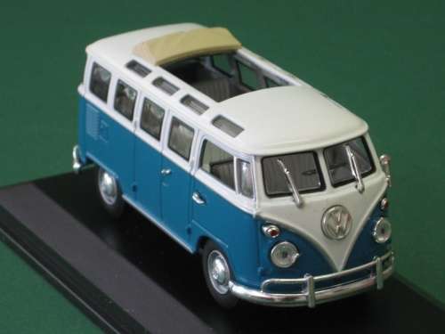 Volkswagen T1 Samba Bus 1962 open fldg roof blue+white 1/43 RdSign NEW+boxed  #4036 instant wheels