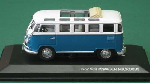 Volkswagen T1 Samba Bus 1962 open fldg roof blue+white 1/43 RdSign NEW+boxed  #4036 instant wheels