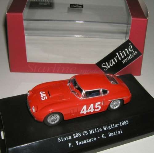 Siata 208 CS #445MilleMiglia 1953 red 1/43 Starline NEW+boxed  #4041 instant wheels
