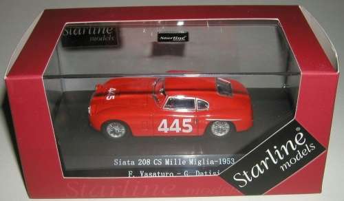 Siata 208 CS #445MilleMiglia 1953 red 1/43 Starline NEW+boxed  #4041 instant wheels