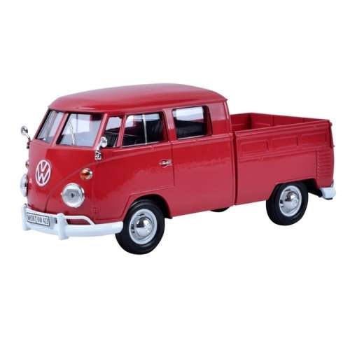 Volkswagen T1 double-cab pick-up 1959 red 1/24 Motormax NEW+boxed   #2154 instant wheels