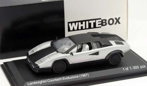 Lamborghini Countach Evoluzione 1987 silver 1/43 Whitebox NEW+boxed #4346 instant wheels