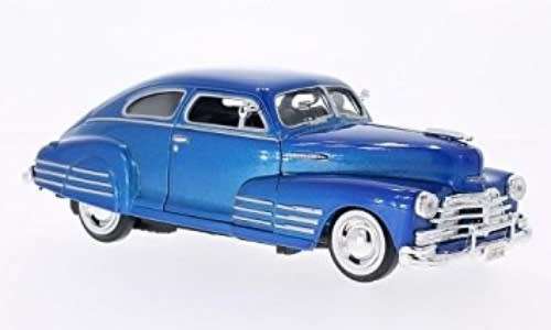Chevrolet Aerosedan Fleetline 1948 blue 1/24 Motormax NEW+boxed  #2155 instant wheels