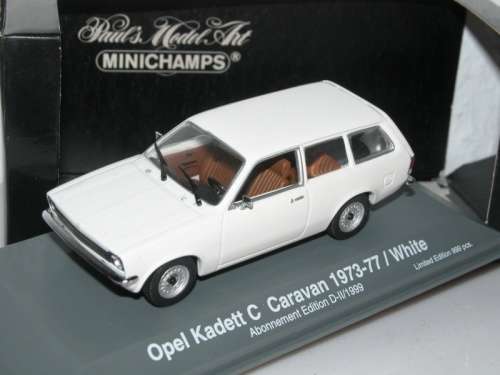 Opel Kadett C Caravan 1973 white 1/43 Minichamps NEW+boxed  #4336 instant wheels