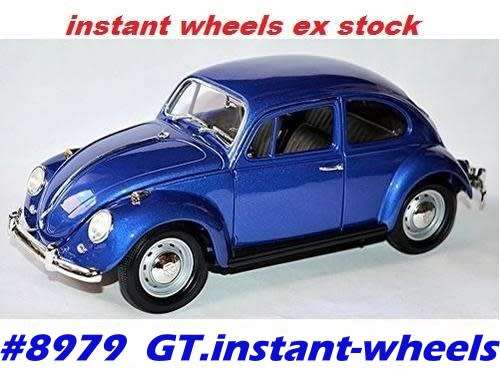 VW Beetle 1200 1967, blue-met, NEW+boxed, FREE DELIVERY ex SA stock #8979 instant wheels