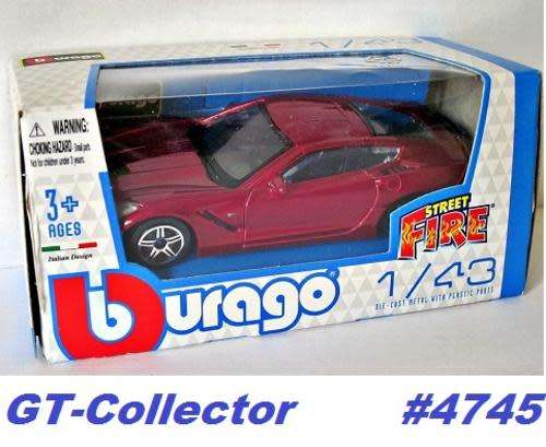 Chevrolet Corvette Stingray 2014 red-met 1/43 Bburago NEW+boxed #4745 instant wheels