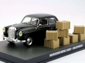 Mercedes-Benz 220S 1953 black Bond Goldfinger 1/43 IXO NEW+boxed  #4752 instant wheels