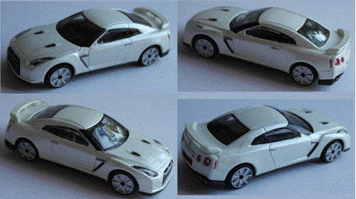 Nissan GT-R 2009 pearl white 1/43 Bburago NEW+boxed #4743 instant wheels