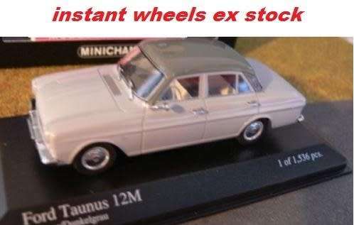 Ford Taunus 12M (P4) 1962 2-tone-grey 1/43 Minichamps NEW+Boxed #4764 instant wheels
