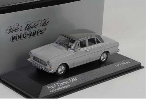 Ford Taunus 12M (P4) 1962 2-tone-grey 1/43 Minichamps NEW+Boxed #4764 instant wheels