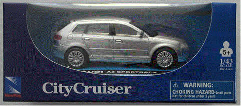 Audi A3 Sportback 2012 silver 1/43 NewRay NEW+boxed  #4729 instant wheels