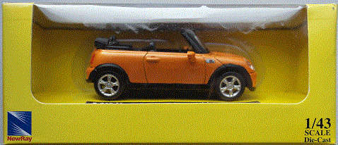 Mini Cooper S Cabrio 2009 orange-met 1/43 NewRay NEW+boxed  #4731 instant wheels
