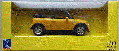 Mini Cooper S Cabriolet yellow 1/43 NewRay NEW+boxed #4744 instant wheels
