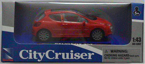 Peugeot 207 red 1/43 NewRay NEW+boxed #4733 instant wheels