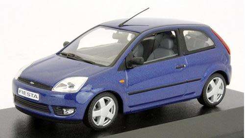 Ford Fiesta Mk.6 3-door `01 blue 1/43 Minichamps NEW+boxed  #4967 instant wheels