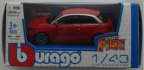 Audi A1 (8X) 2014 red 1/43 Bburago NEW+boxed  #4735 instant wheels