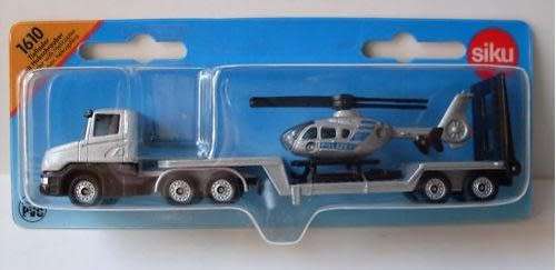 Scania Lowbed w. Police Helicopter 1/87 Siku NEWinBlister  #9305 instant wheels