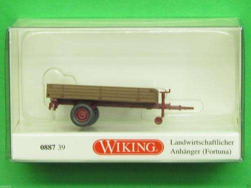 Trailer, farm, sigle axle H0 Wiking 088739 1/87 NEW  #9127 instant wheels