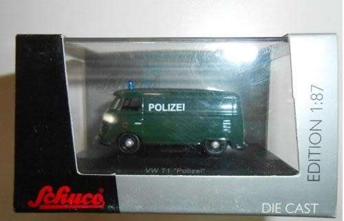 Vokswagen T1 panel van POLIZEI 1/87 Schuco NEW+boxed  #9346 instant wheels