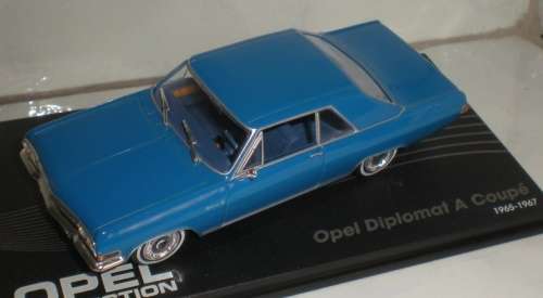 Opel Diplomat A Coupe 1965/67 blue 1/43 IXO NEW+boxed  #4500 instant wheels