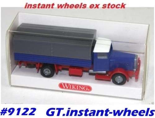 Hanomag HL5-6 1936 Flatbed truck w tarp 1/87 Wiking NEW  ex SA #9122 instant wheels